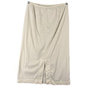 Movie Star Vintage Half Slip White Large Nylon H Lace Hem Slit